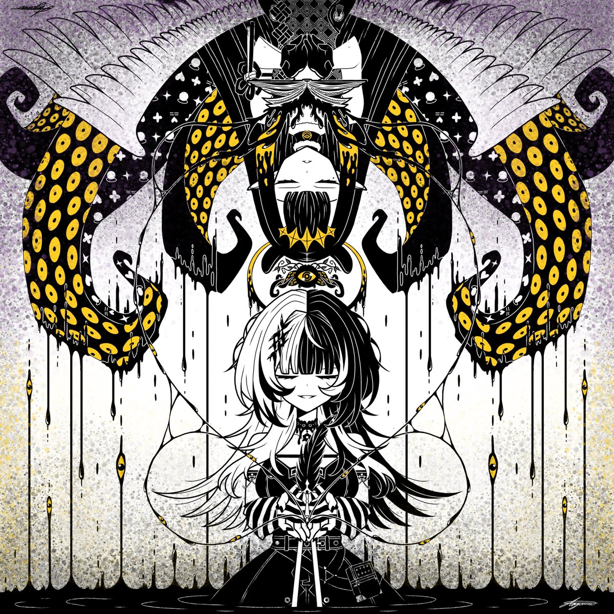 Arjuna625's tweet photo. The Archiver and The Priestess 🖤🐙🤍
#ShiorinSketch #inART https://t.co/D2VY465s0l