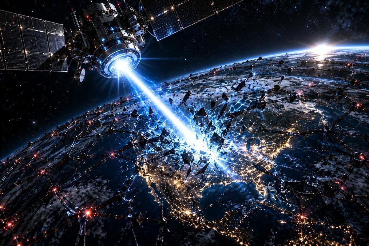 Magapool66's tweet photo. 🔻 THE DARK SKY PROTOCOL

The battle for the future may be shifting into the skies—satellites, encrypted networks and quantum communications.

A new decentralized network could challenge the old system.

When the blackout comes, the question is: what comes next?

⟁ https://t.co/umjaZLZzCF