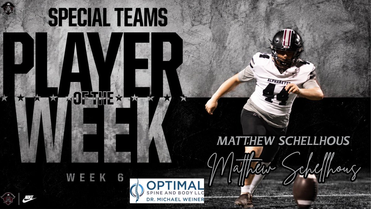 AHSFootball's tweet photo. Week 6 Players of the Week vs. Riverwood.
33-0 win on Homecoming
Player of the Game - @daonlykp_2028
Offensive POW- Justin Stanford
Defensive POW- @Noah_primetime
Special Teams POW- Matthew Schellhous
Scout POW- Gabriel Stringfellow
#AllinAllRaider #BurnTheShips https://t.co/A0QbXQkoRH