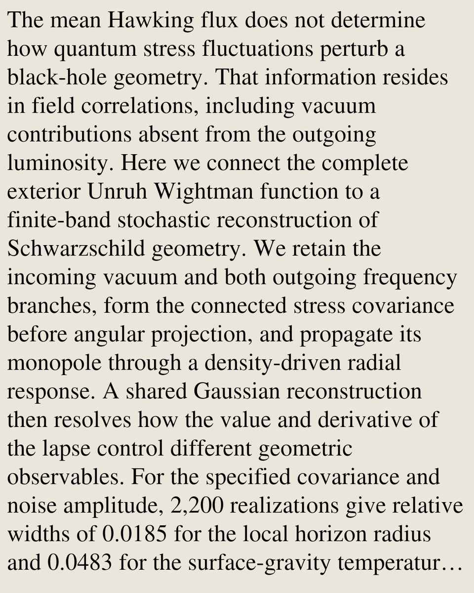 RelativityPaper's tweet photo. Black Hole Horizon Fluctuations from Unruh Quantum Noise

Kashif Ammar Yasir
https://t.co/VoVYMEsj9R [𝚐𝚛-𝚚𝚌 𝚊𝚜𝚝𝚛𝚘-𝚙𝚑.𝙶𝙰 𝚚𝚞𝚊𝚗𝚝-𝚙𝚑] https://t.co/GGW3xM2JA7