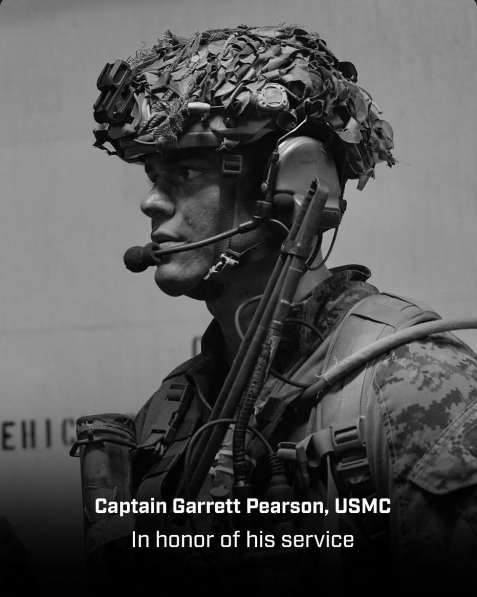 TMFoundation's tweet photo. Today we honor Captain Garrett Pearson, USMC. 

At 30 years old, Garrett, of Jacksonville, NC, passed away on October 3, 2026, following an unexpected training accident.

We hold his loved ones and his fellow Marines in our hearts. His sacrifice and legacy of service will never https://t.co/MX38r0UdI0