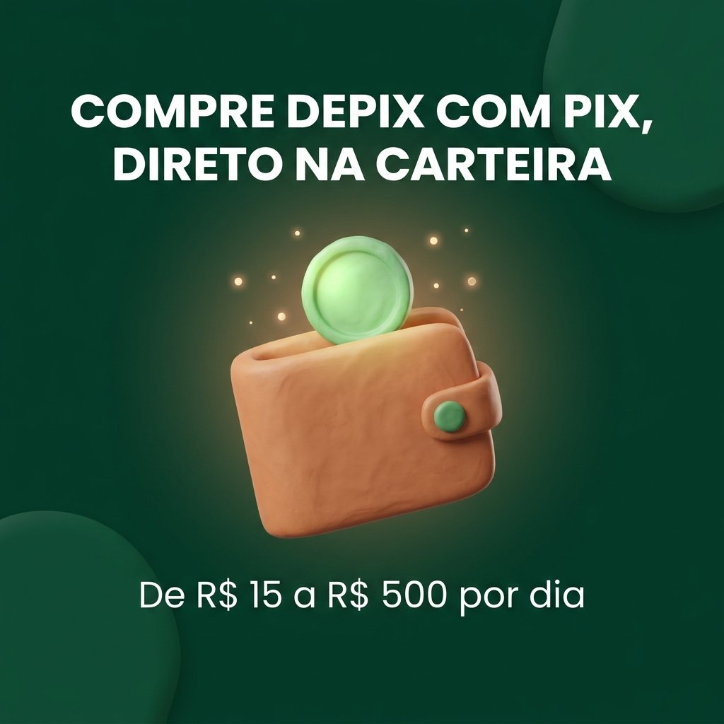PixGoOficial's tweet photo. Não precisa vender nada para ter DePix: dá para comprar com PIX, direto na PixGo Wallet.
Toque em Comprar, escolha DePix, digite o valor (de R$ 15 a R$ 500 por dia), confira as taxas e pague o QR.
https://t.co/IwcDSI23Qs
#Cripto #Stablecoin #Bitcoin #PixGo https://t.co/uBq05jFHwf