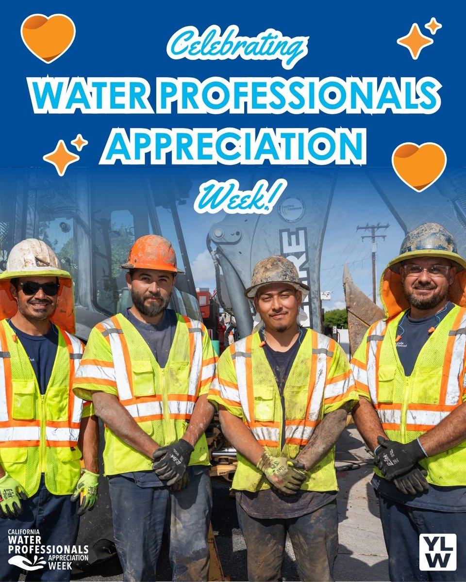 YLWD's tweet photo. This week is #WaterProsAppreciationWeek! 💧 We'd like to show off the amazing, hard working men and women working behind the scenes at YLWD. 🧡💙 From Admin to Operations, thank you for the incredible work you perform each day for customers. Your work is worth celebrating! 💪✨ https://t.co/OZj95zB7vO