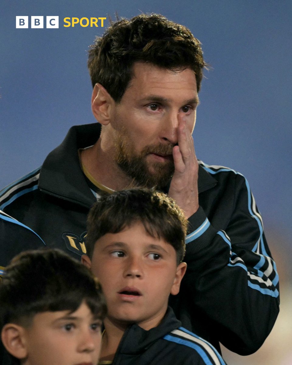BBCSport's tweet photo. The last dance 🥹🐐
 
Lionel Messi makes his 208th and final Argentina appearance 🇦🇷 https://t.co/EgZlZ2Oami