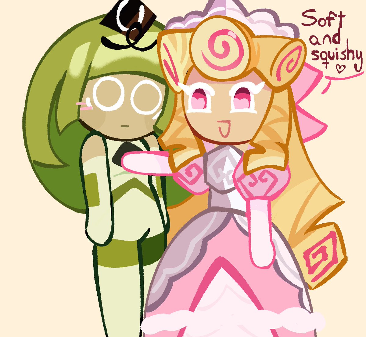 L4zydream's tweet photo. Doodles of my fav crk ships
Day 5: Kouignmousse / Royalthief / Greenamann
Mmm boo too lazy to draw GTM's eyes
#cookierunkingdom #Greenteamousse #Kouignamanncookie https://t.co/Ms5GZlI05o