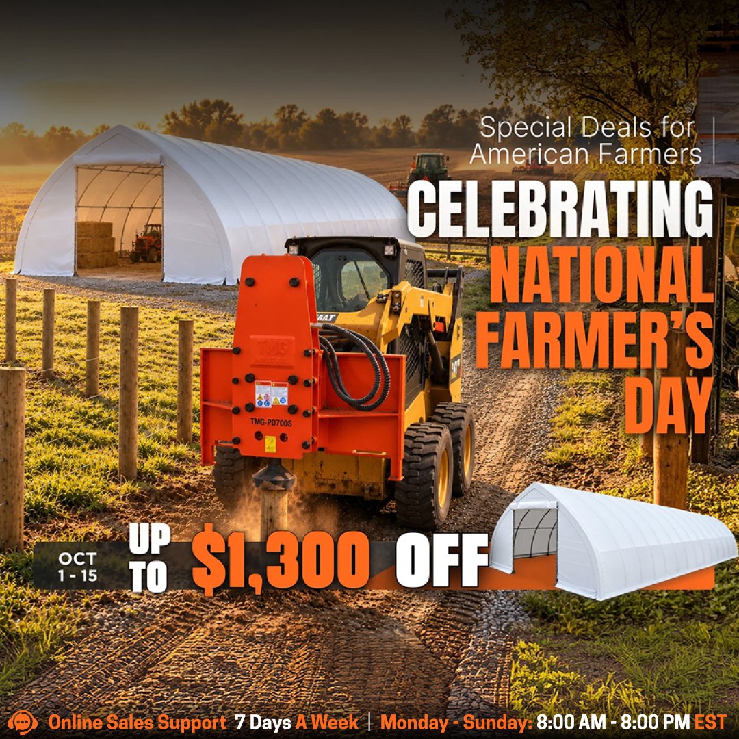 tmgindustrialUS's tweet photo. Save up to $1,300 this National Farmer's Day! 🌾
Upgrade your farm or workshop with durable outdoor storage, heavy-duty metal sheds, and workbenches.
Offer ends October 15:
https://t.co/QVSJ3UpFqa
#NationalFarmersDay #TMGIndustrial #FarmLife #WorkBench #MetalSheds #StorageSolutions #FarmTools #AgriDeals #OutdoorStorage