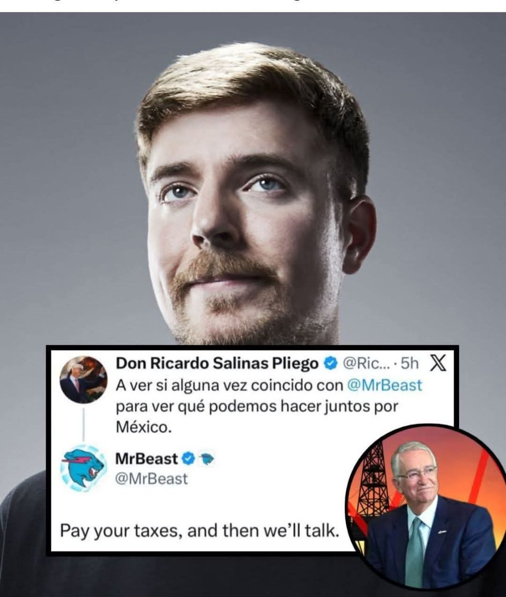 JamesBond4T25's tweet photo. De #MrBeast para @RicardoBSalinas la #PerraDeTrump https://t.co/Ra7ptfvv8Z
