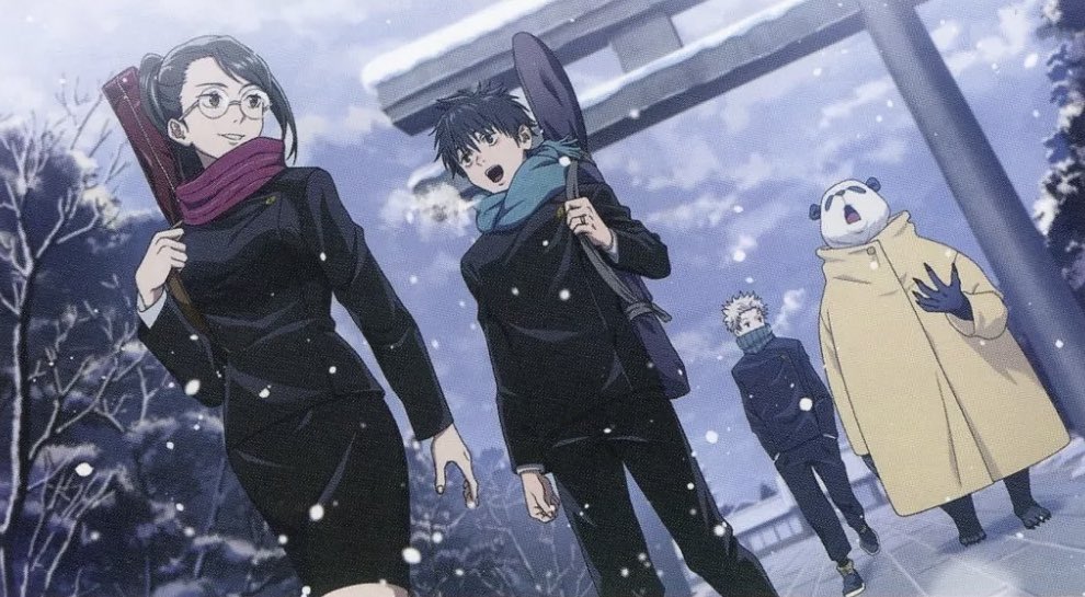 TR1ICKST4R's tweet photo. I love that phantom parade gives us these little slice of life moments that we didn’t get in the show. I just wish we got more of Gojo and the second years before Yuta went to Africa https://t.co/SLizsvGn5y
