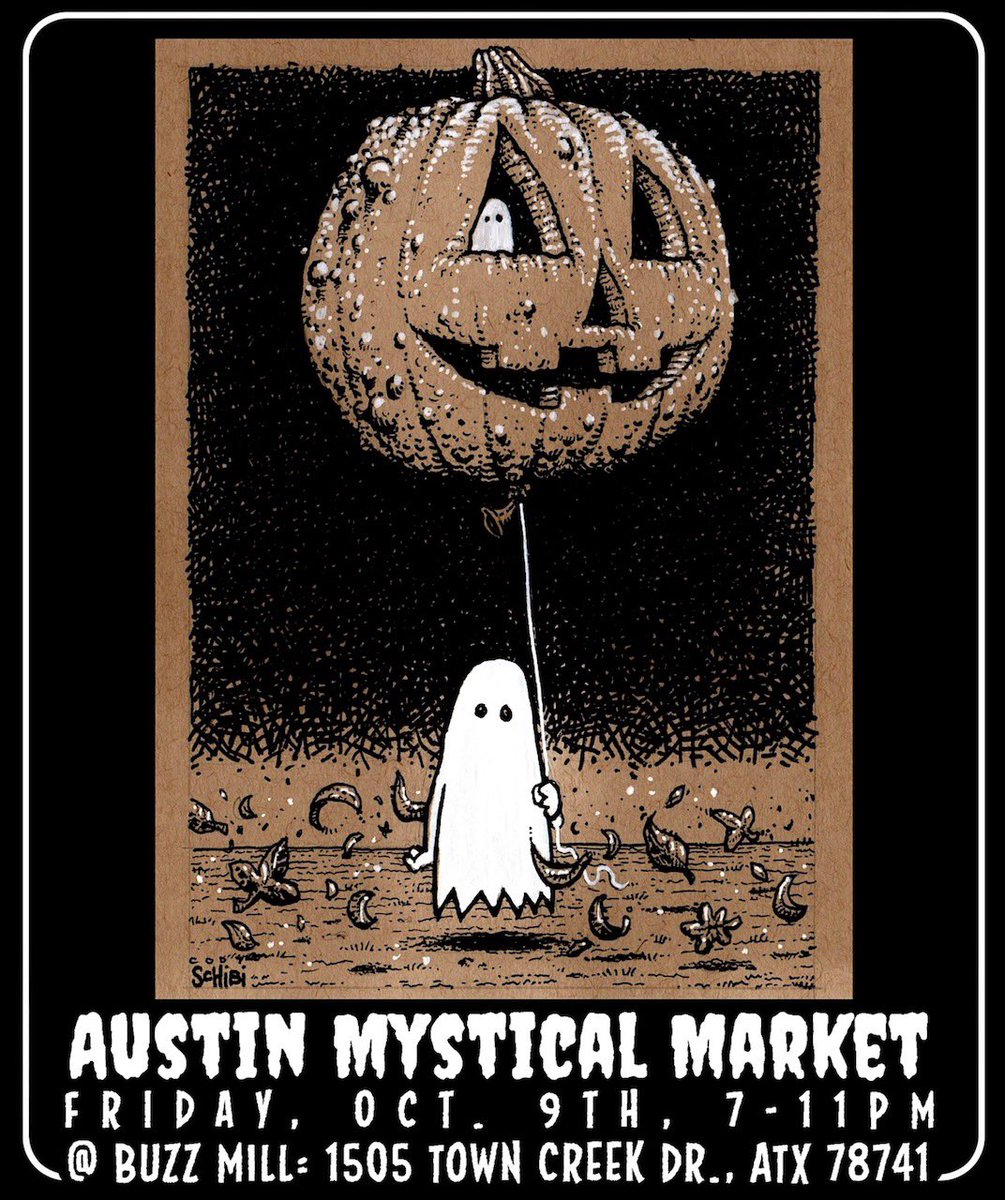 codyschibi's tweet photo. I’ll have some new tricks &amp; treats THIS Friday, 10/9, at @BuzzmillCoffee for Austin Mystical Markets’s October event. It runs 7-11PM, so swing by, enjoy some spirits, &amp; check out all the goodies from the amazing vendors…SEE YA THERE!🎃 https://t.co/BUmz5oH3Sk
