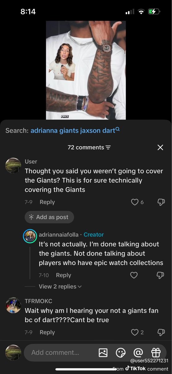 Johnsmithaveoz's tweet photo. @GiantsHMA @MrBaddog7676 @adriannalti @Anthony_Rivardo @TheEntertainah Shes really trying to act like this never happened huh? https://t.co/kLnYDprM4w