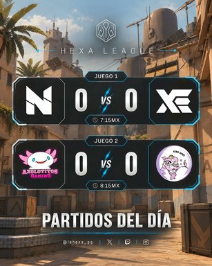 lahexa_gg's tweet photo. Hoy inicia la #Hexa_League grupo A con todo:

@Nephgg_gaming VS @XynapseEsports 

@AxolotitosClub VS @XiaoShiziEsport 

no se pierdan la transmisión a partir de las 7:15 por:
https://t.co/Sxp3R0WMQy https://t.co/f6lqQsG3w0