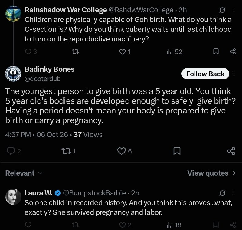 Dumfukdetector's tweet photo. These are, without a doubt, the sickest group of people staining the internet. Anyone who would force a child to gestate and give birth is an absolute sicko

. https://t.co/g5gTAmDL7T