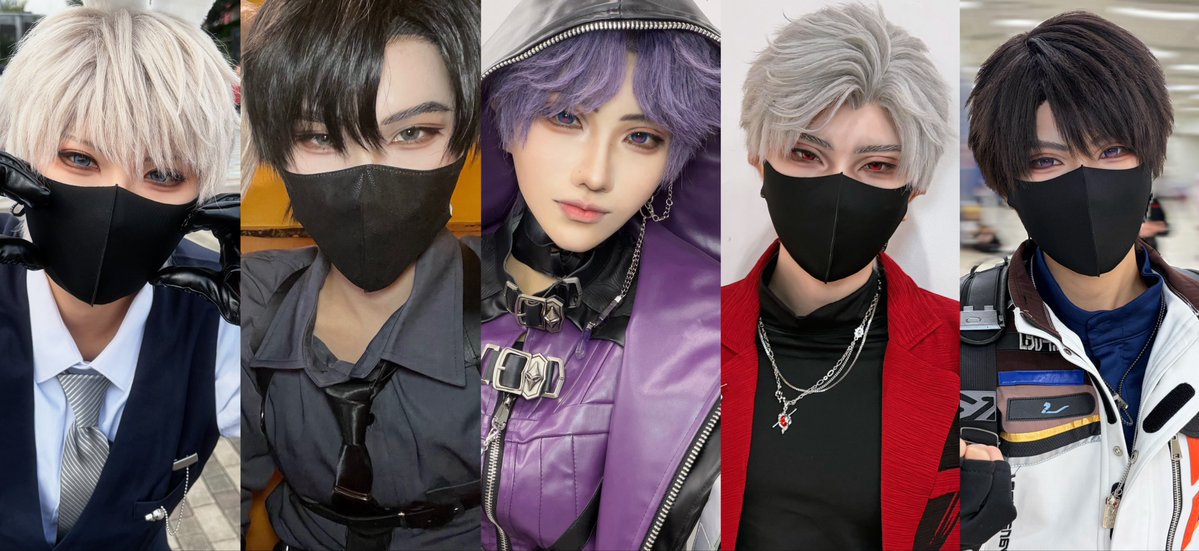 Hunter_shiho3's tweet photo. 恋と深空 cosplay　

ついに5人やった((
❄は借り物だからいつかリベンジしたいね😌
🐟だけマスク無し失礼🤣 https://t.co/fm8t6HaTNI