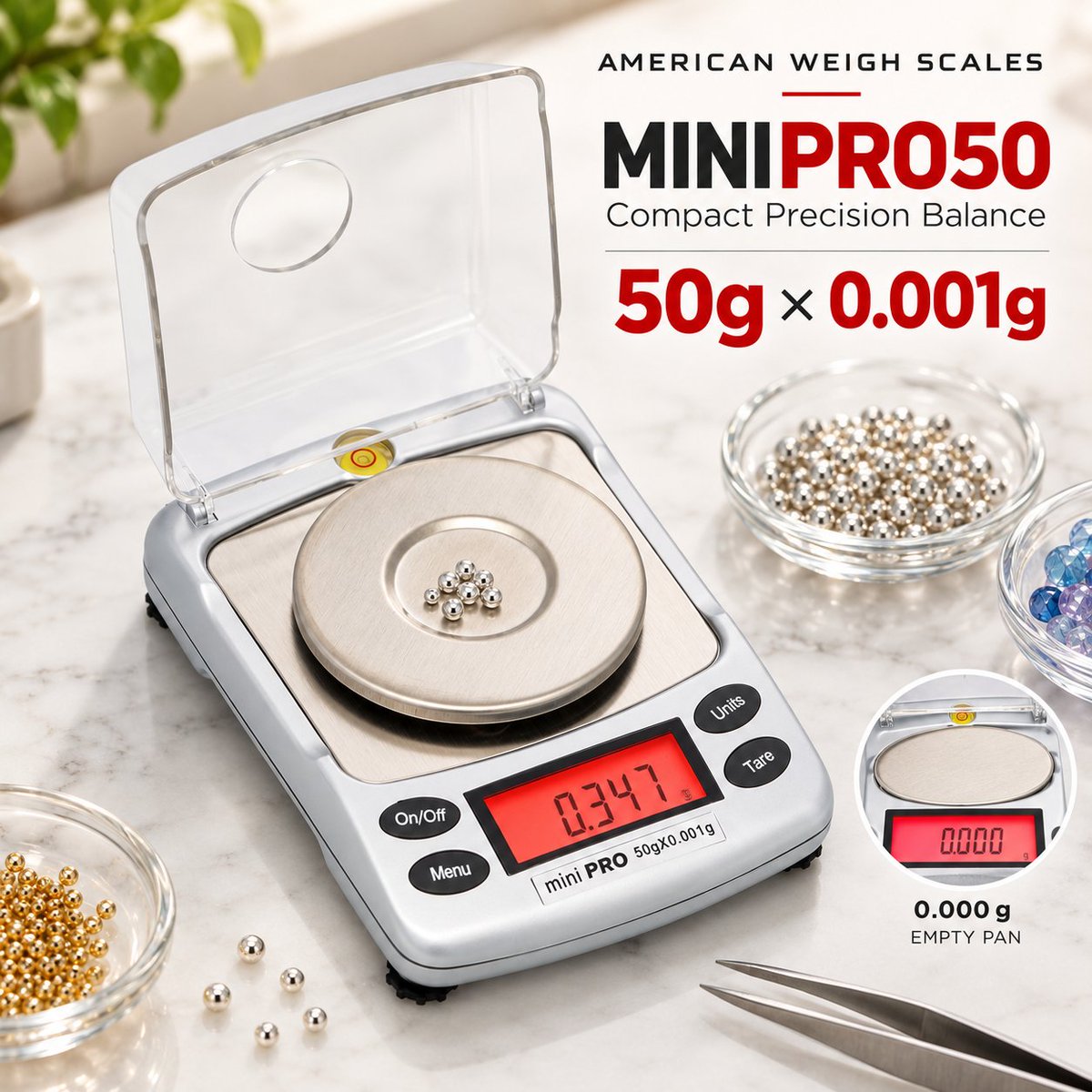AWScales1's tweet photo. The MINIPRO50 Compact Precision Balance pairs a 50g capacity with 0.001g readability for weighing gemstones, beads, and small components.
Explore the MINIPRO50 at https://t.co/tQ1w1f0YUR.
#AmericanWeighScales #MINIPRO50 #PrecisionBalance #MilligramScale #JewelryTools https://t.co/uUM8U6wB5N