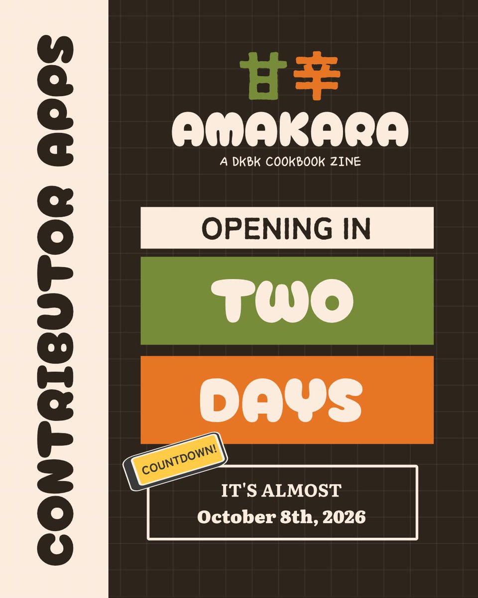 dkbkcookbook's tweet photo. KEEP YOUR EYES SHARP AND YOUR KNIVES SHARPER! KITCHEN OPENS FOR CONTRIBUTOR APPLICATIONS IN TWO DAYS! 🔪 ✨ 

Be sure to check out our website for our application guidelines! You can find the link in our bio! Follow us for more updates and keep your eyes open for October 8th! 👀 https://t.co/tC1yNIlkcN