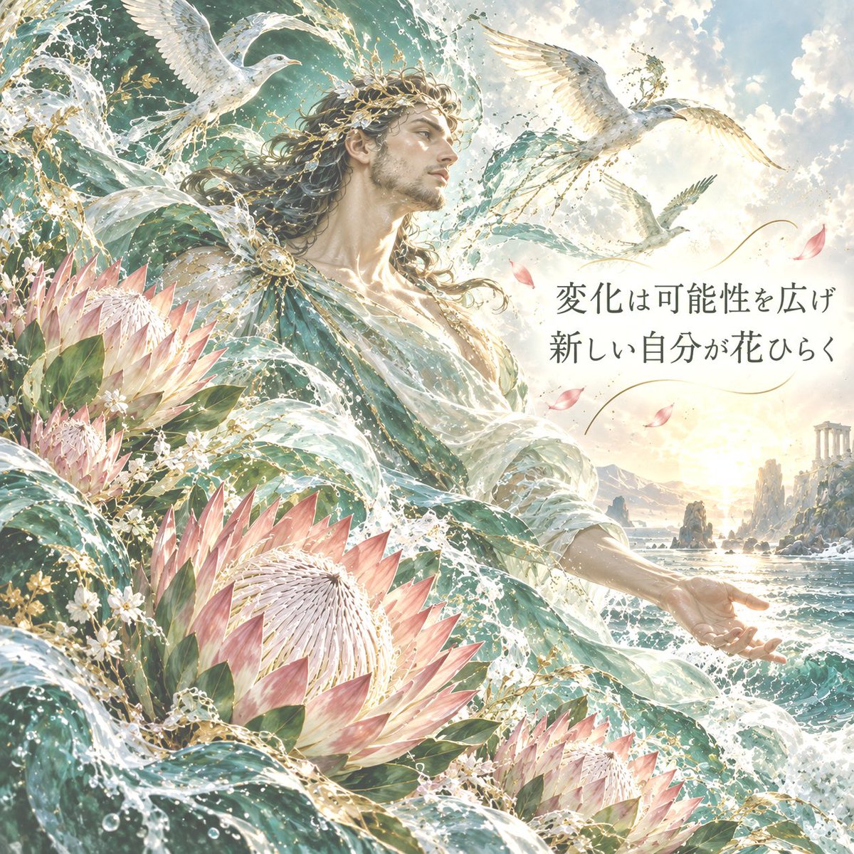 KazuhiroSuzukiX's tweet photo. 10月7日の誕生花のひとつプロテア

花言葉 
王者の風格・華やかな期待・自由自在 など

プロテアという名は、ギリシャ神話の海神プロテウスに由来。

プロテウスは未来を知��神だけに、捕まらないように水や動物などに変身したと伝えられている。

プロテアにも色々な種類がある。山火事が起こると、種類によっては火事のあと種を放ったり、再び芽吹いたりする。

環境が変わっても、そこからまた新しい姿で生きていく。変化とは失うことでなく、まだ知らない可能性と出会うことなのかもしれない。