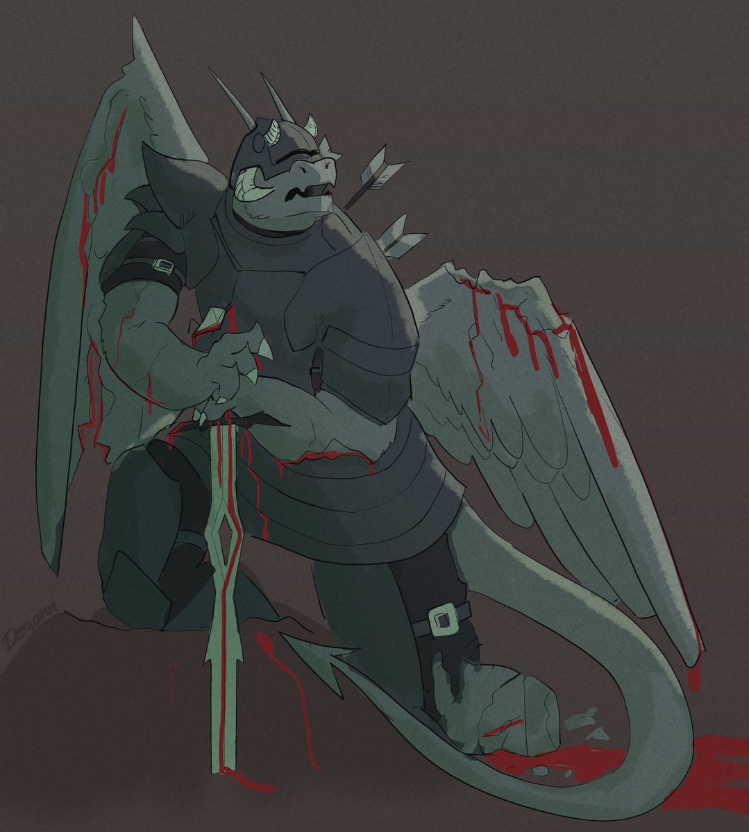 Deg0m's tweet photo. Weretober day 6 except it's day 1 for me
Fallen knight gargoyle 
#weretober https://t.co/E2YQhVb0nR