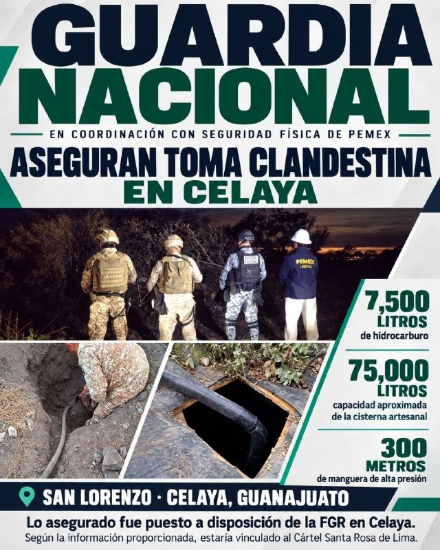 verdepixelado_'s tweet photo. Ejército Mexicano y Guardia Nacional aseguran toma clandestina en Celaya. https://t.co/ajiNaeQOL1