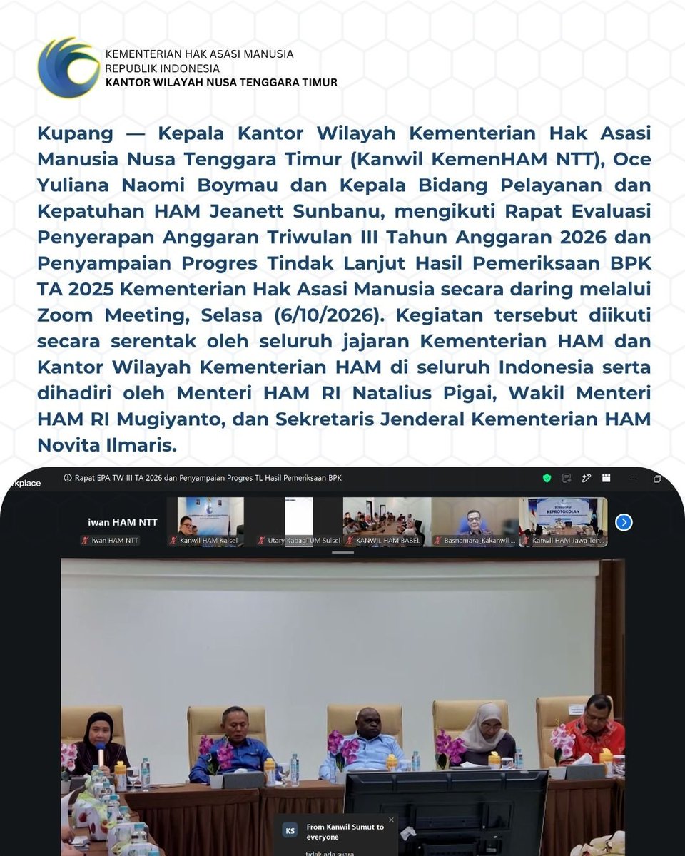 kemenhamntt's tweet photo. Kanwil KemenHAM NTT Ikuti Rapat Evaluasi Penyerapan Anggaran dan Tindak Lanjut Hasil Pemeriksaan BPK.
Selengkapnya:
https://t.co/uQ2WYkKrhX https://t.co/inkNKopNwz