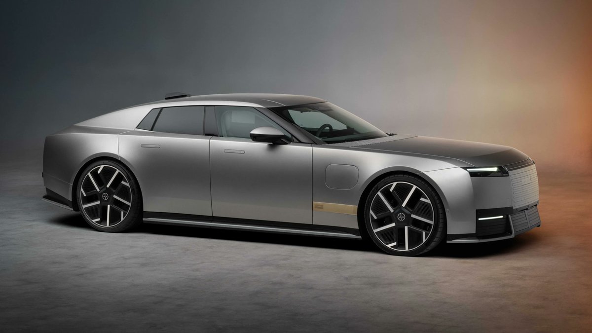 SawyerMerritt's tweet photo. Jaguar has just officially unveiled the production version of its new EV called the Type 01.

• Starting price: $130,000
• Range: 400 miles (EPA)
• 118 kWh battery
• 0-60 mph: 3.2sec
• Top speed: 150 mph
• Peak charging speed: 350 kW
• Four-seat luxury GT
• 1,015 HP
• 850V electrical architecture
• Adds 200 miles of range in 13 mins
• Curb weight: 5,500+ lbs
• Most powerful Jaguar road car ever
• Floating center console that extends from the front of the car all the way to the rear. Jaguar calls it a "spine." They will only offer this layout.
• Long front hood
• 6.5 deg of rear-wheel steering. Same turning circle of a BMW 3 Series.
• 23" wheels
• Drag coefficient of 0.23Cd
• Orders open early 2027
• First deliveries expected in second half of 2027
• Jaguar says this new EV represents the future of the company.

A lot more photos are in the thread below: