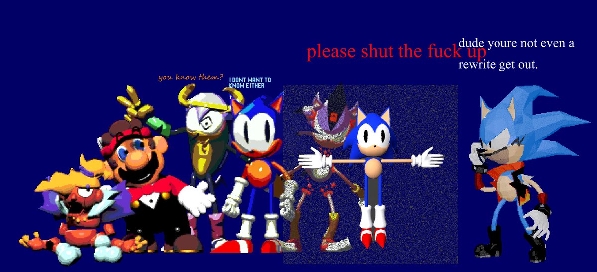 SackDaGOOF's tweet photo. oh the invite was for the Evil variant of sonic- oh he's still here https://t.co/0Zxtv3VGZ4