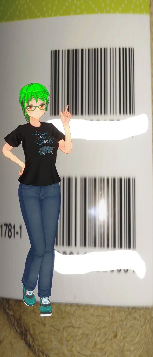 atgucchi's tweet photo. #カスタムキャスト #今日は何の日 

1952(昭和27)年10月7日、アメリカで世界初となるバーコードの特許が認められました。
当時、２人の大学院生によって発明され、簡易デジタル情報の変換と読み取りに優れていて、正確さ、スムーズさ、自動化を同時に可能にしました。

🟢後に幅広い業種で使用され、一般生活においても多くの革新的技術をもたらしたよ

※背景画像には一部処理を施してます