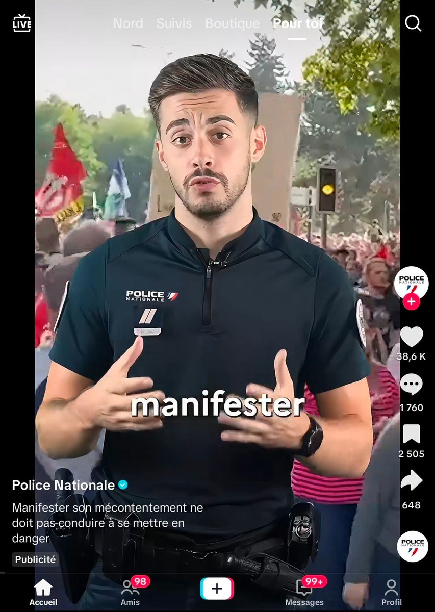 regelegorila's tweet photo. La police qui sponsorise des Tiktok pour de la propagande, c'est quelque chose 2026 https://t.co/s3nHiH3CXW