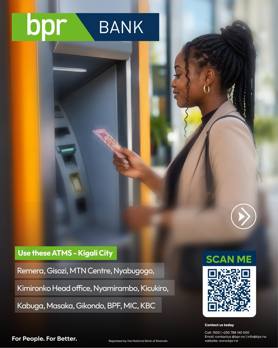 BPRbankrw's tweet photo. Wherever you are, there's a BPR ATM closer to you.
Swipe through, find your nearest location and enjoy convenient banking when you need it.

#ForPeopleForBetter
#ImbereCyane https://t.co/ejegqoMjeu