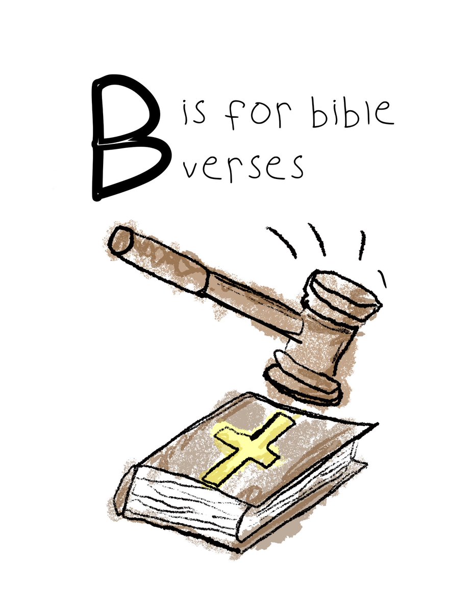 abcsofthegop's tweet photo. @FFRF That’s a Bible. The Constitution is the other book. 

B is for bible verses, from my illustrated political satire book, The ABCs of the GOP. https://t.co/Wag9ws8Uzz