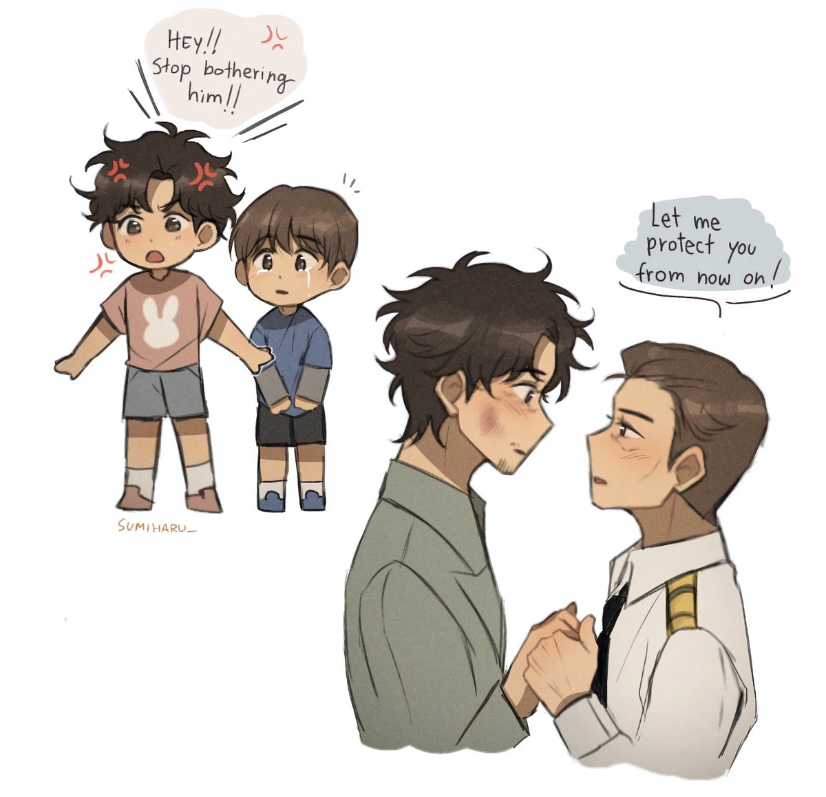 sumiharuz's tweet photo. childhood friends to lovers 
I've been thinking a lot about this AU aaah 🥲 #inhun https://t.co/ZVEfZeKgvb