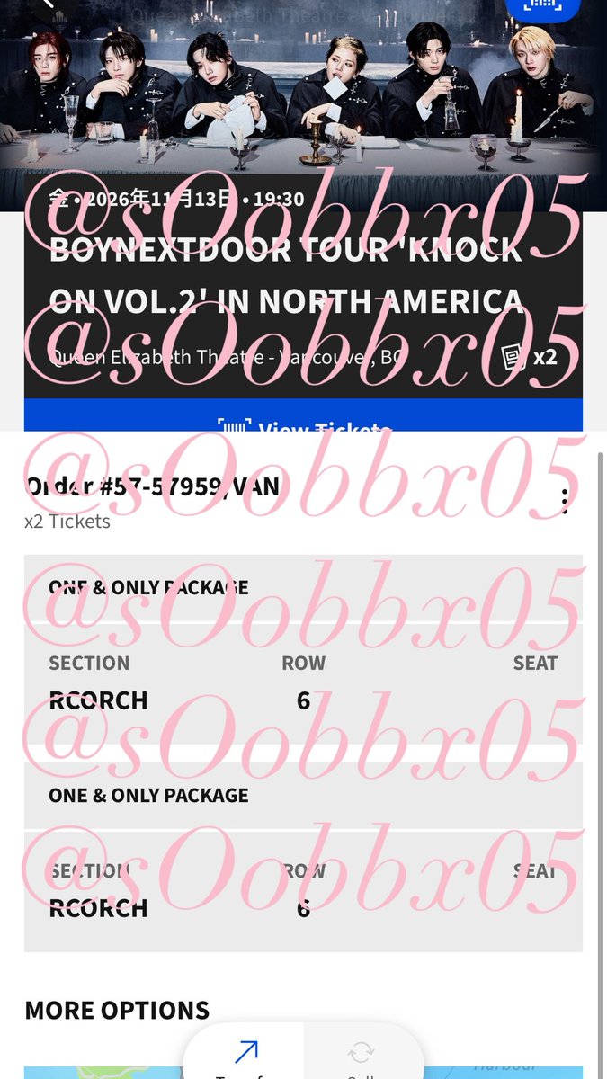 sOobbx05's tweet photo. WTS BOYNEXTDOOR BND

WTS: Vancouver ONE &amp; ONLY Package, Row 6 (2 tickets)
CAD 780 each

Wise/PayPal

DM if interested! https://t.co/leupZ2f8iH