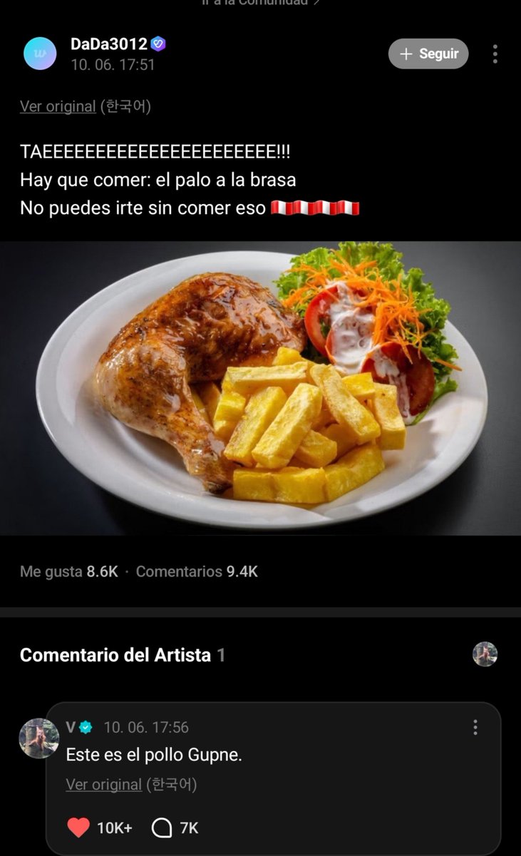 kookturron's tweet photo. tae sin ofender pero que chucha es un pollo gupne al lado de un pollito a la brasa, causa https://t.co/nHgQB9lcMk