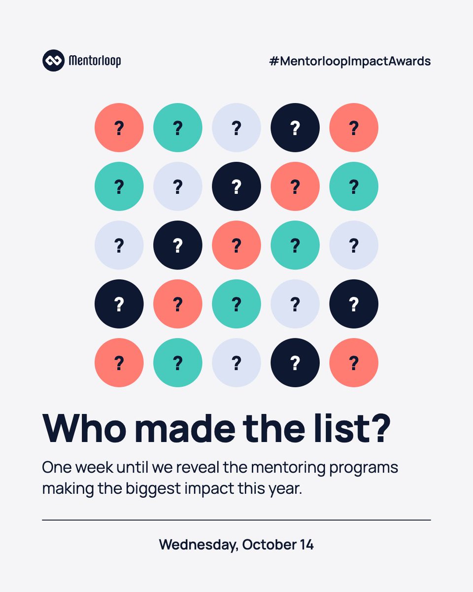 Mentorloop's tweet photo. Who made the list? 🏆
The 2026 Mentorloop Impact Awards winners are announced 14 October: 25 mentoring programs, five sectors, one big reveal.
Meet last year's winners while you wait 👇
https://t.co/yn9w1eaUNY
#MentorloopImpactAwards #Mentoring https://t.co/RNUx5LIbR4