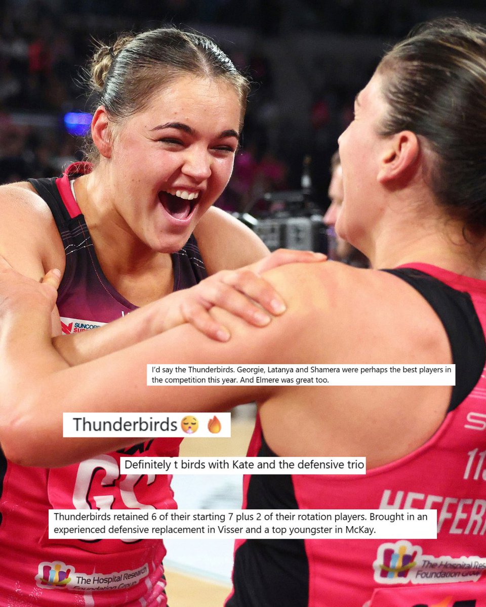 SuperNetball's tweet photo. Next season's top three? 🤔 https://t.co/UtgJrD2IxC