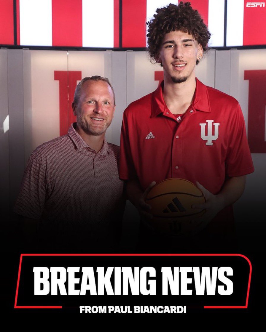 PaulBiancardi's tweet photo. Five-star center Wabbington picks Indiana. 
Quotes and analysis with @jeffborzello.  https://t.co/gWwfLKEFJq https://t.co/OPoyaWNmrg