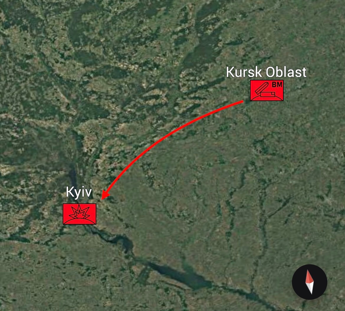 Osint613's tweet photo. NOW: At least x6 ballistic missiles just targeted Kyiv, with initial reports of direct hits at the Trypillya substation.

Additionally, a total of 13 Russian tactical bombers are airborne between Tu-95MS and Tu-160, likely carrying Kh-101 cruise missiles.

Contributed by: @BeamTracker_
