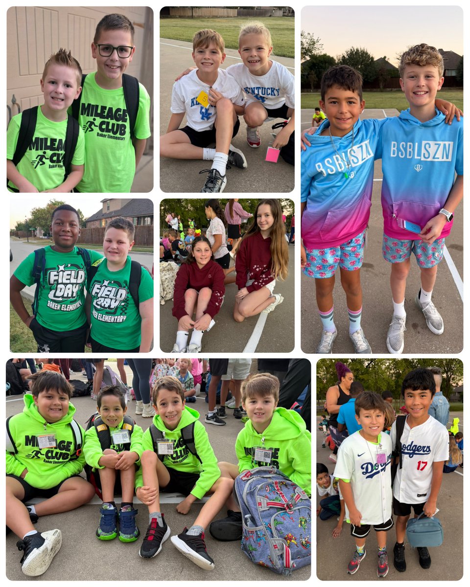 kellidsmith's tweet photo. Seeing double! Our @BakerElem Mileage Club had a buddy run and so many dressed like their twin today! So fun to pair up and run with our buddy today! 🏃🏼‍♀️🏃🏼‍♂️💨💨 https://t.co/L383qvdOjm