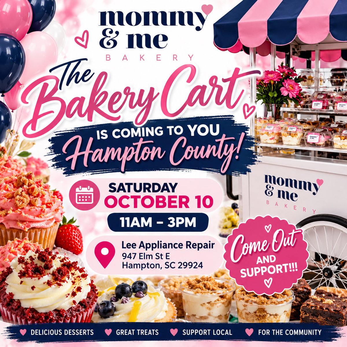 sonyancarr's tweet photo. #hamptonsc #hamptoncounty #bakerycart #mandmebakery #shoplocal #supportsmallbusinesses https://t.co/GWhAwe1HDx