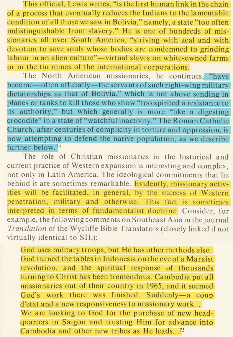 toxictiramisu's tweet photo. Rockefellers' oil empire &amp; political networks worked hand in hand w/ evangelicalism to enslave &amp; exterminate Indigenous Latin Americans in the name of anti-communism, using the Bible to enforce obedience while seizing their land to benefit CIA backed dictators &amp; US corporations. https://t.co/Oz3yOBokxH