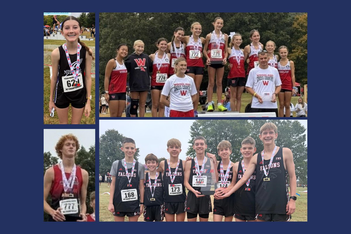 WCSedu's tweet photo. 🏆 Four state titles in one day! Congratulations to Fairview Middle, Woodland Middle, Ty Burton and Ireland Jameson on winning TMSAA cross-country state championships on Oct. 3! 👟🥇 Learn More:https://t.co/jMroyKy3G1 https://t.co/MZqq2zNmIZ