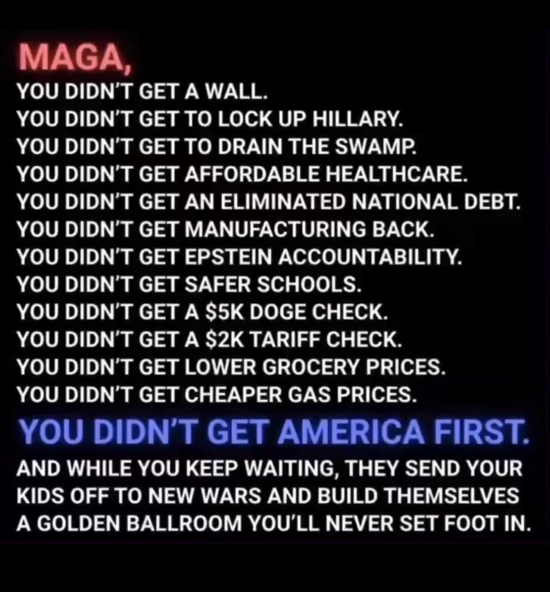 RachellePCH1's tweet photo. @StephenM @mrddmia miller u and Ny fraud Liberal con-man TRUMP betrayed tens of millions of Americans that voted for Trump to “drain the swamp” and Mass DEPORTATIONS !!
STOP LYING u POS https://t.co/0CqKX2xqfu