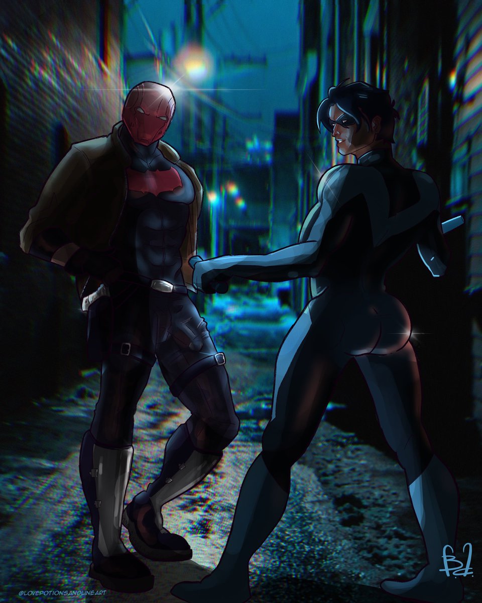 fox_nard's tweet photo. @tevis_art 2026 Kinktober prompt 6 masked men. I know it’s a bit vanilla but the Bat family was my first thought. 

#gayart #gayartist #nightwing #cakedup #redhood #bulge #batfamily #fanart #kinktober2026 https://t.co/Z39ReZYi6d
