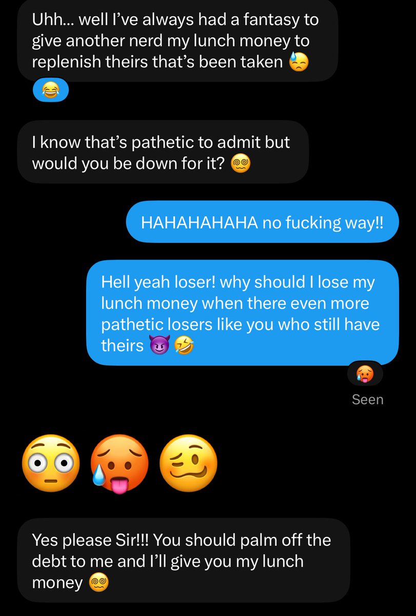 lilnomad10's tweet photo. Love when losers like this give me ideas. Why should I suffer for being a nerd when there’s way more pathetic losers who’re willing to keep my lunch money in my pocket and underwear drawer full 🤣😈

https://t.co/DETaN4szCL https://t.co/JsXQnUbzte