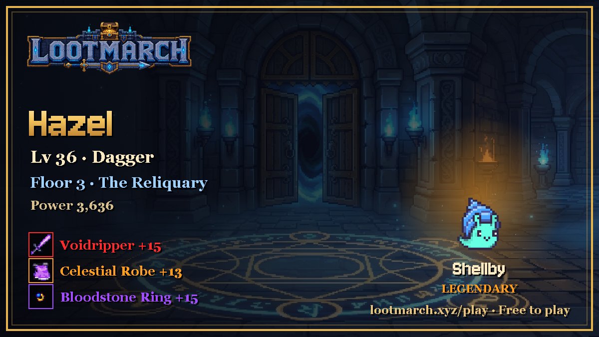yaboiuge's tweet photo. Idle hero, busy dungeon. My Dagger cleared rooms while I was away. 😴⚔️ MYTHICAL!!!!!!!
@PlayLootMarch https://t.co/Yhqw6f6gHz