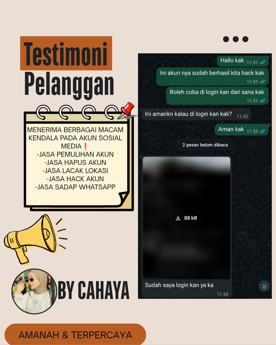 hyfioa's tweet photo. Menerima Jasa Pemulihan &amp; Perbaikan Akun Sosmed.

- Pulihkan,Balikin &amp; Hapus/Nonaktifkan Akun.

- Lacak Lokasi, Sadap Wa, Hack Akun &amp; Lainnya. #zonauang

( Facebook, Instagram, TikTok, WhatsApp, Line, Twitter/X, Gmail/Email,Telegram, Game &amp; Lainnya )

Fast On WhatsApp Di Profil✅ https://t.co/6no7HMB9JO