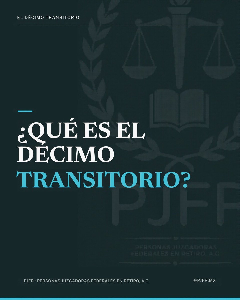 pjfrmex's tweet photo. El Décimo Transitorio no fue una promesa. Fue parte de la reforma.

Ahí se establecieron derechos para las personas juzgadoras que dejarían el cargo. Por eso, su cumplimiento se convirtió en una exigencia colectiva.

Lo que está escrito también debe cumplirse.

#PJFR https://t.co/4fusxNX8tD