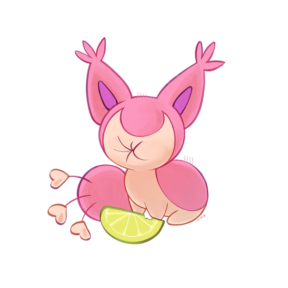 softskittys's tweet photo. skitty eats a lemon :( https://t.co/6Ry5JB89ka