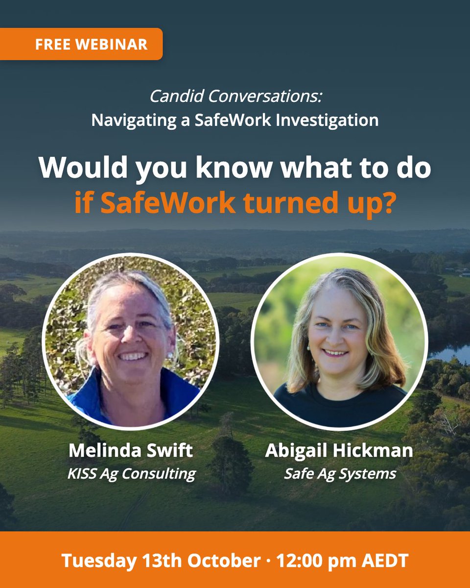 SafeAgSystems's tweet photo. There's still time to register for our next Candid Conversation, happening next Tuesday!

🗓️ Tuesday 13th October
⏰ 12:00pm - 1:00pm AEDT

https://t.co/2GiL0qwejA https://t.co/4SuX2UtJop