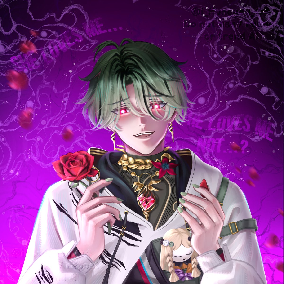 i_Honeyou_04's tweet photo. She loves me... She loves me not...?🥀

#FernArt https://t.co/C06DjwIRTc