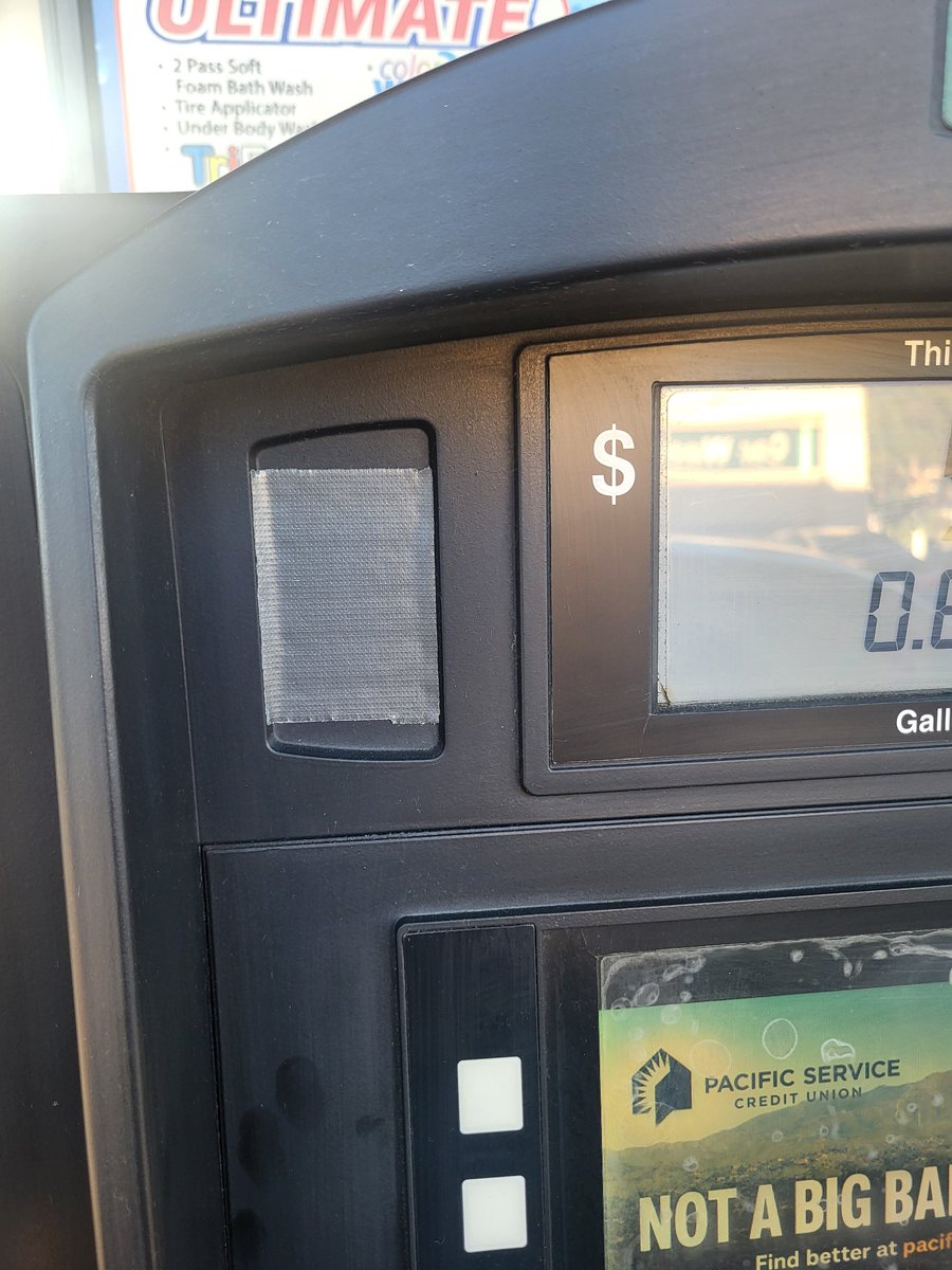 stickyfr0gg's tweet photo. The duct tape I put over this gas station advertisement speaker is still here months later. Think of all the humble traveller's who have gotten their moment of peace back because of this little strip of duct tape.

Join me in my fight against annoying bullshit. https://t.co/mEe3XskNHL